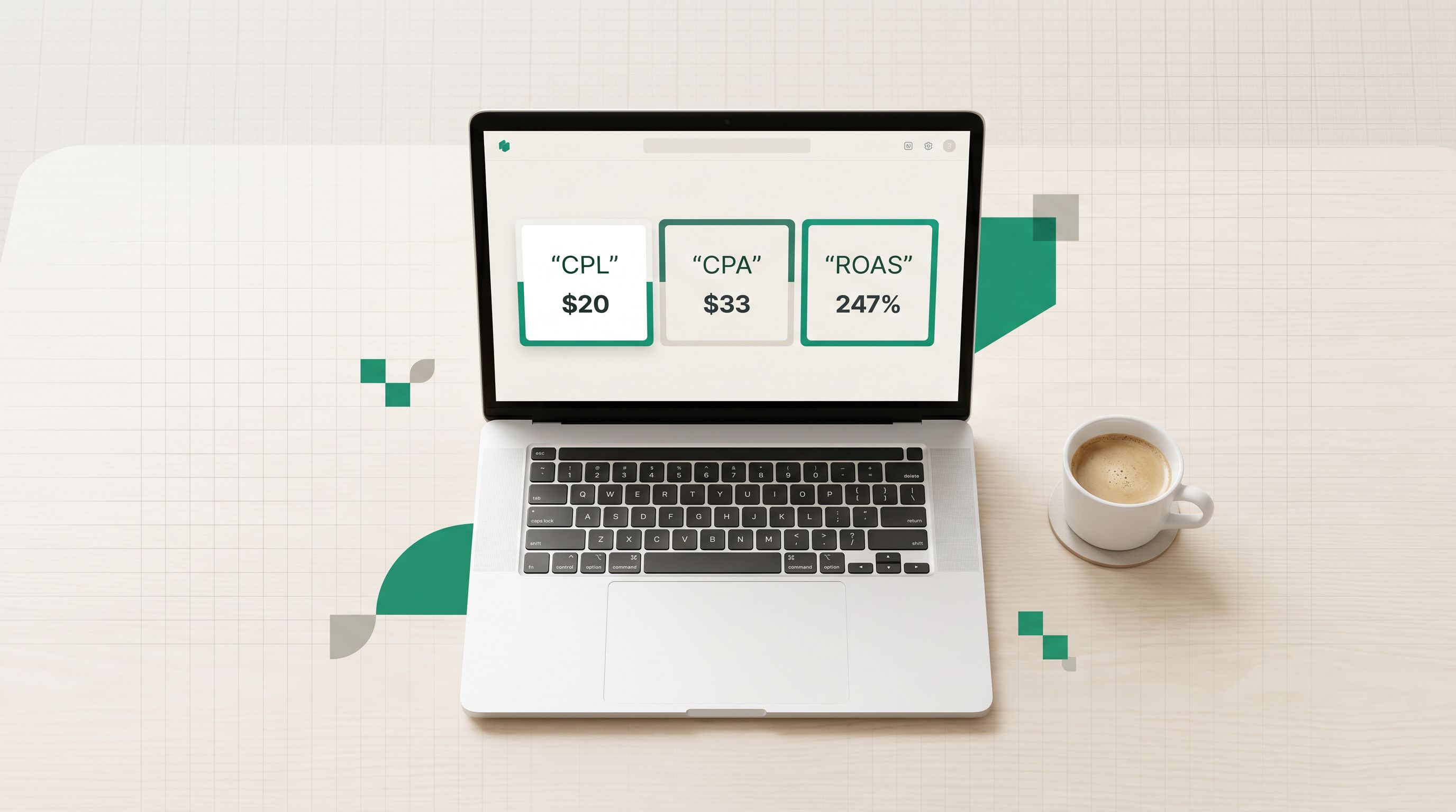 Dashboard de métricas de tráfego pago com CPL, CPA e ROAS para gestão de campanhas de infoprodutos